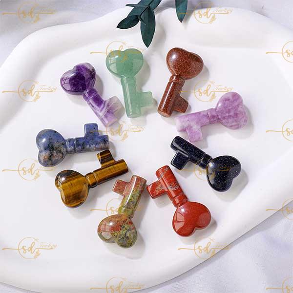 Natural Crystal Key Carvings