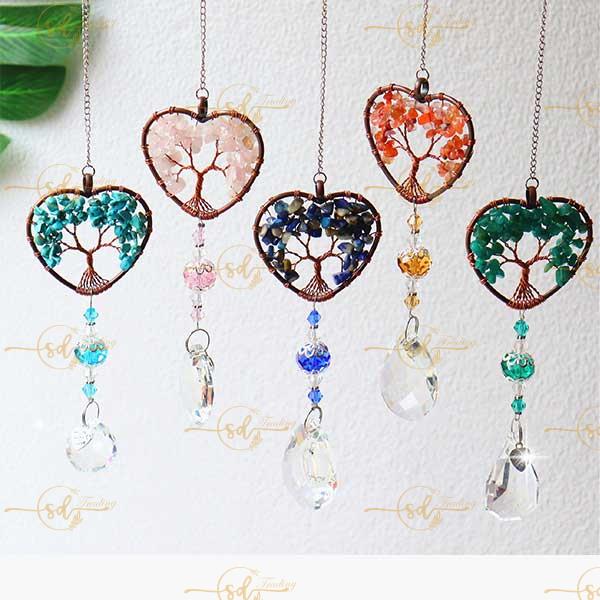 Chakra Tree of Life Sun Catchers with Prisms