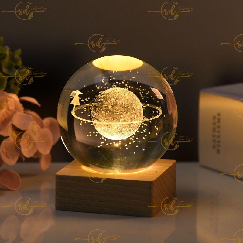 Glowing Crystal Sphere Lamp