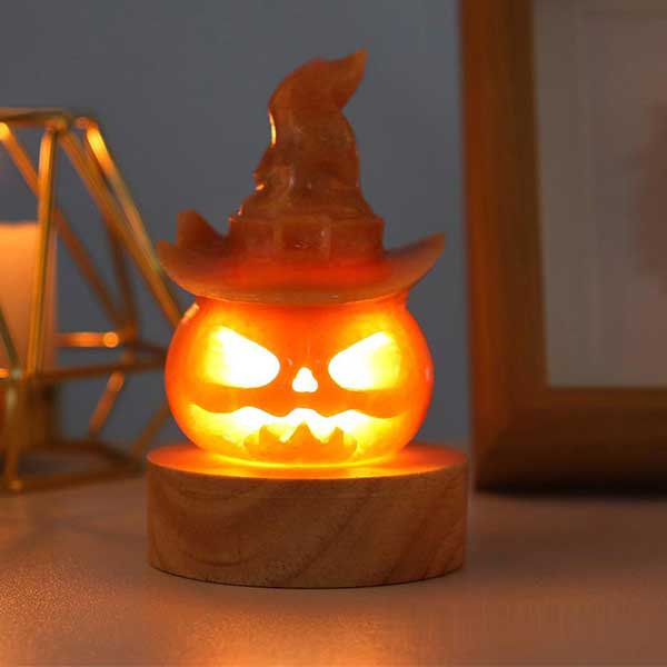 Natural Yellow Calcite Pumpkin Night Lights