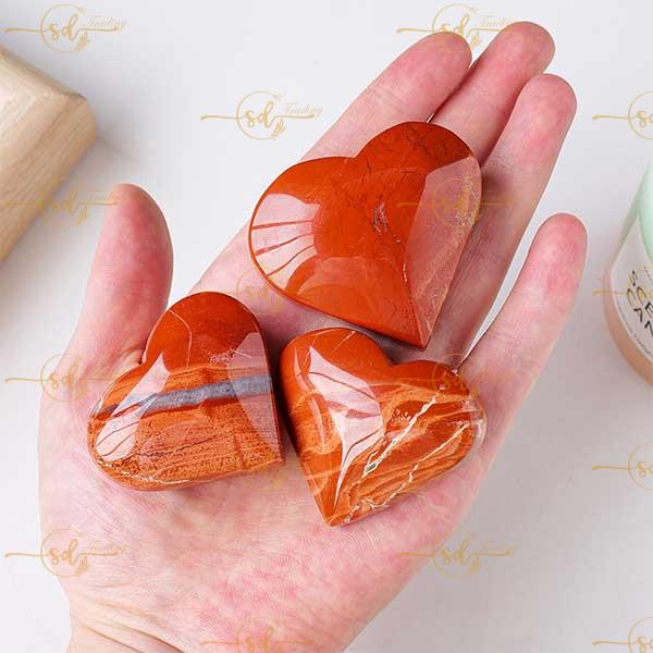 Natural Red Jasper Heart Carving