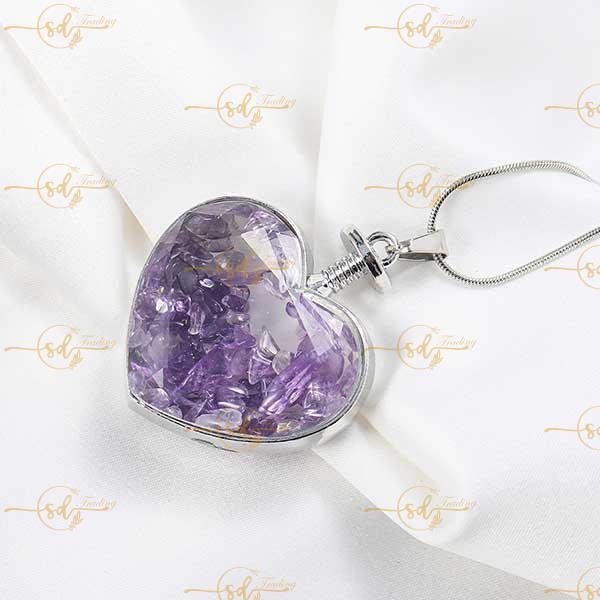 Heart Shape Semi-Precious Crystal Stone Pendant