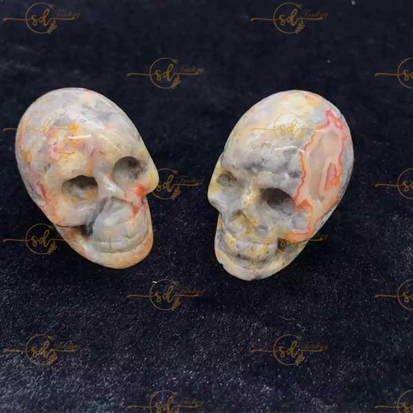 Crazy Lace Agate Skulls