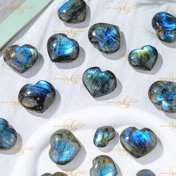 Natural Labradorite Heart Shape Carvings 3-4cm