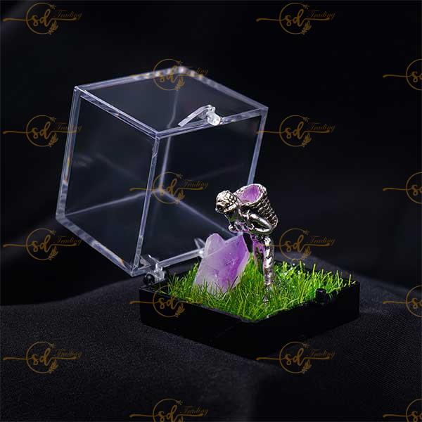 Amethyst Malachite Miner Figurine