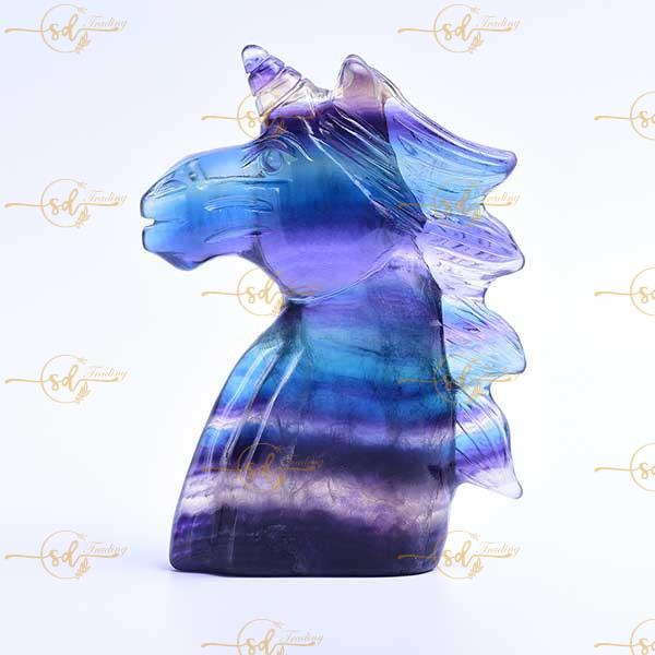 Natural Large Size Rainbow Fluorite Unicorn