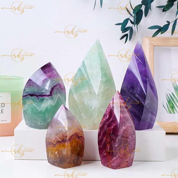 Natural Candy Fluorite Crystal Flame 5-13cm