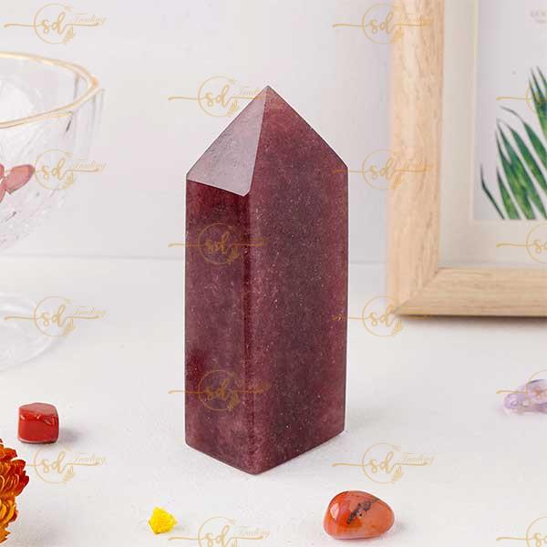 Red Strawberry Quartz Crystal Tower