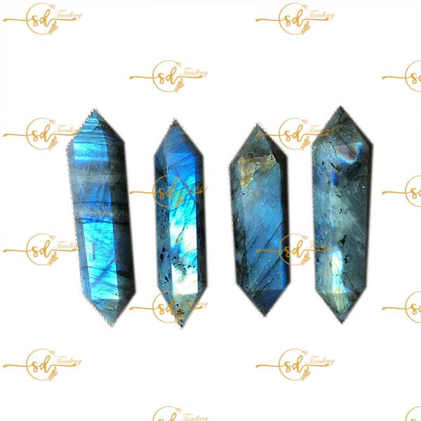 Natural Labradorite Stone Tower Crystal Double Point