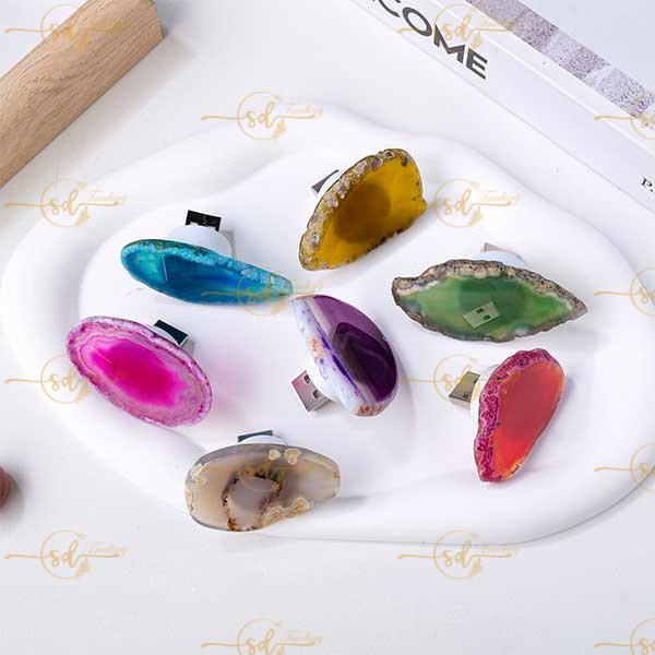 Colorful Agate Crystal Slices Night Light