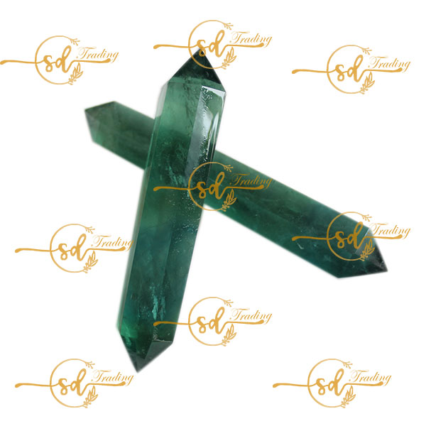 Green Fluorite Crystal Double Point Healing