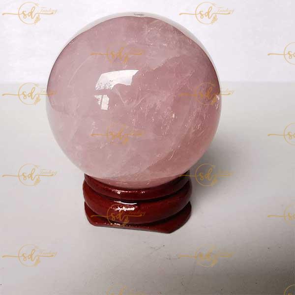 Natural Rose Quartz Crystal Sphere 40mm With Stand