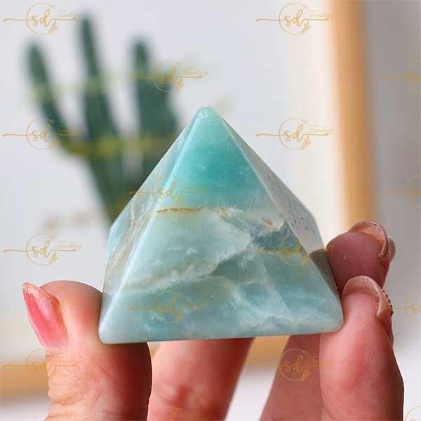 Natural Green Amazonite Pyramid