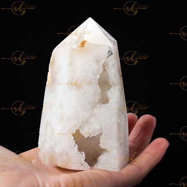 Raw White Agate Cluster Tower