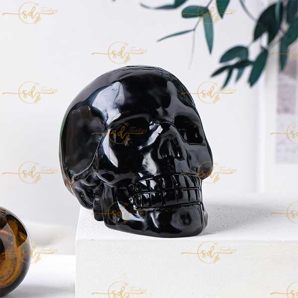 Black Obsidian Crystal Skulls Carving