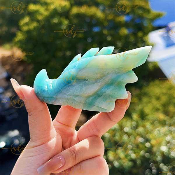 Amazonite Dragon Head