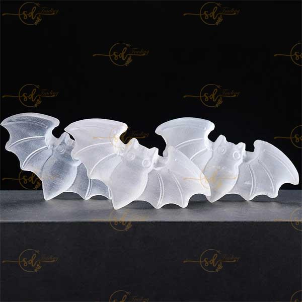 Selenite Bat Carving