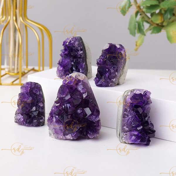 Raw Mini Amethyst Crystal Geode Cluster