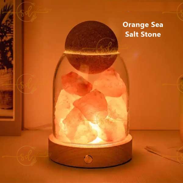 Natural Orange Sea Salt Raw Crystal Aroma Diffuser Night Light