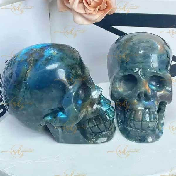 Labradorite Skull Carving