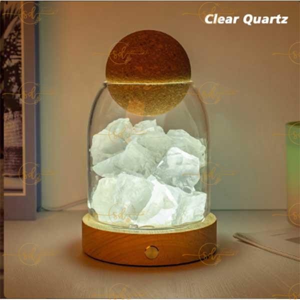 Natural Clear Quartz Raw Crystal Aroma Diffuser Night Light