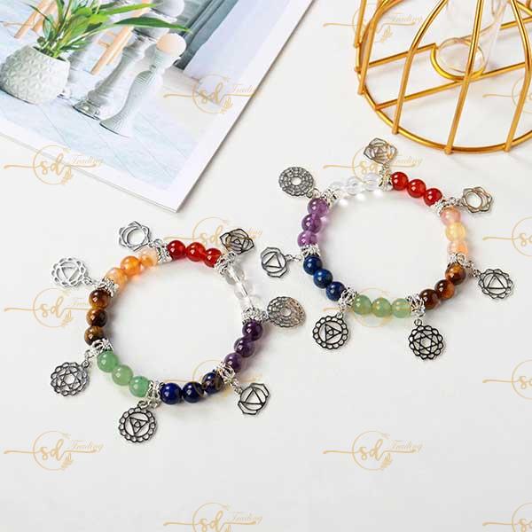 7  Natural Chakra Crystal Beaded Bracelet